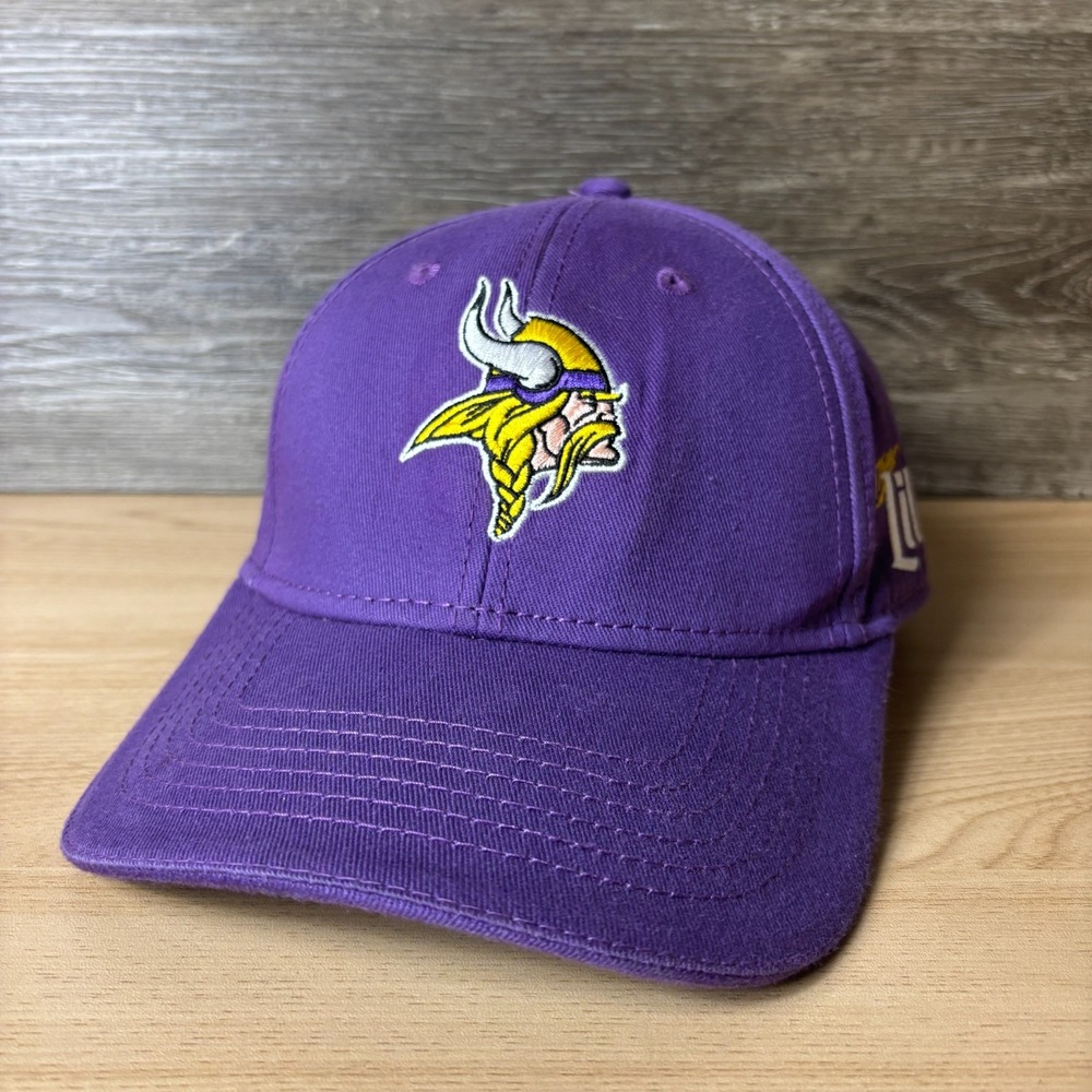 Minnesota Vikings Hat Cap Snap Back Purple NFL Football Miller Lite Adjustable